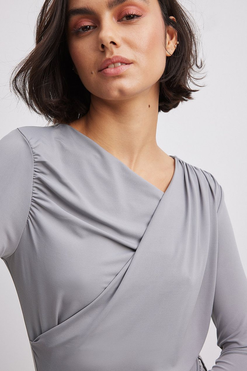 Draped Long Sleeve Top