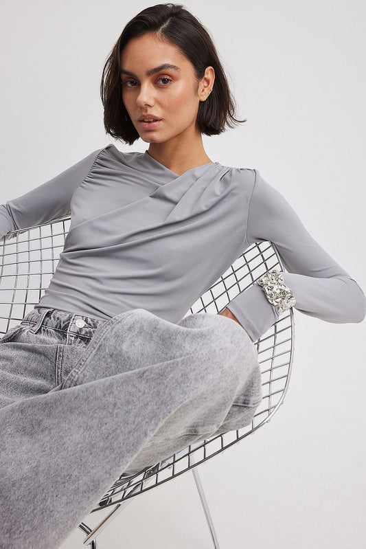 Draped Long Sleeve Top