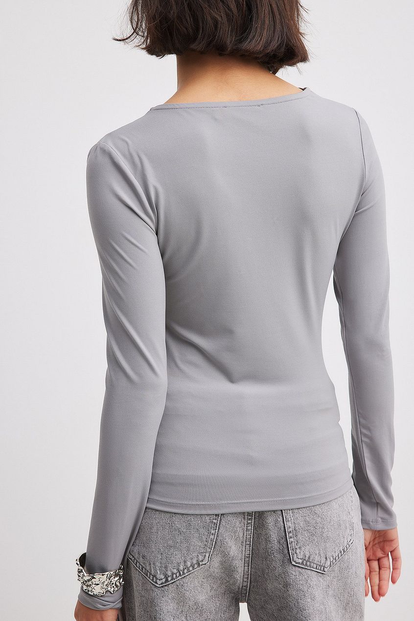 Draped Long Sleeve Top