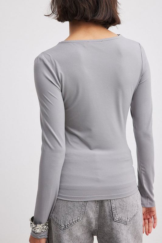 Draped Long Sleeve Top