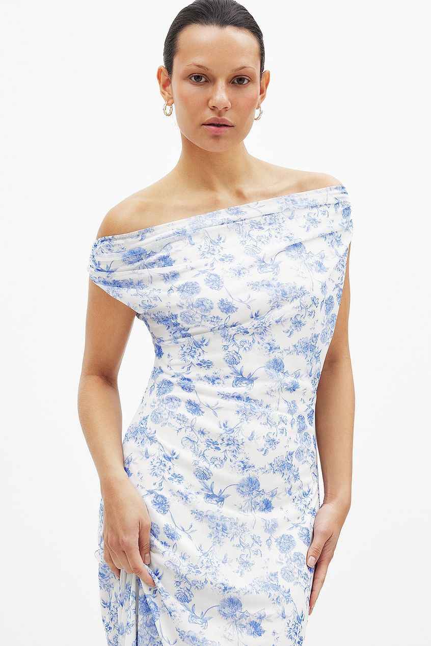 Na-kd Draped Maxi Mesh Dress