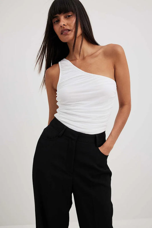 Draped Mesh Top