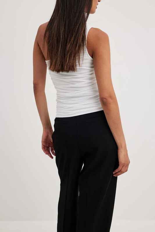 Draped Mesh Top
