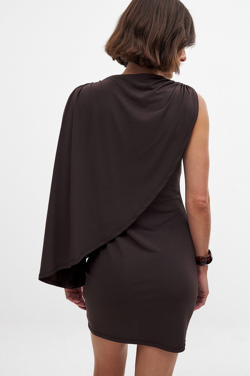 Na-kd Draped Mini Cape Dress