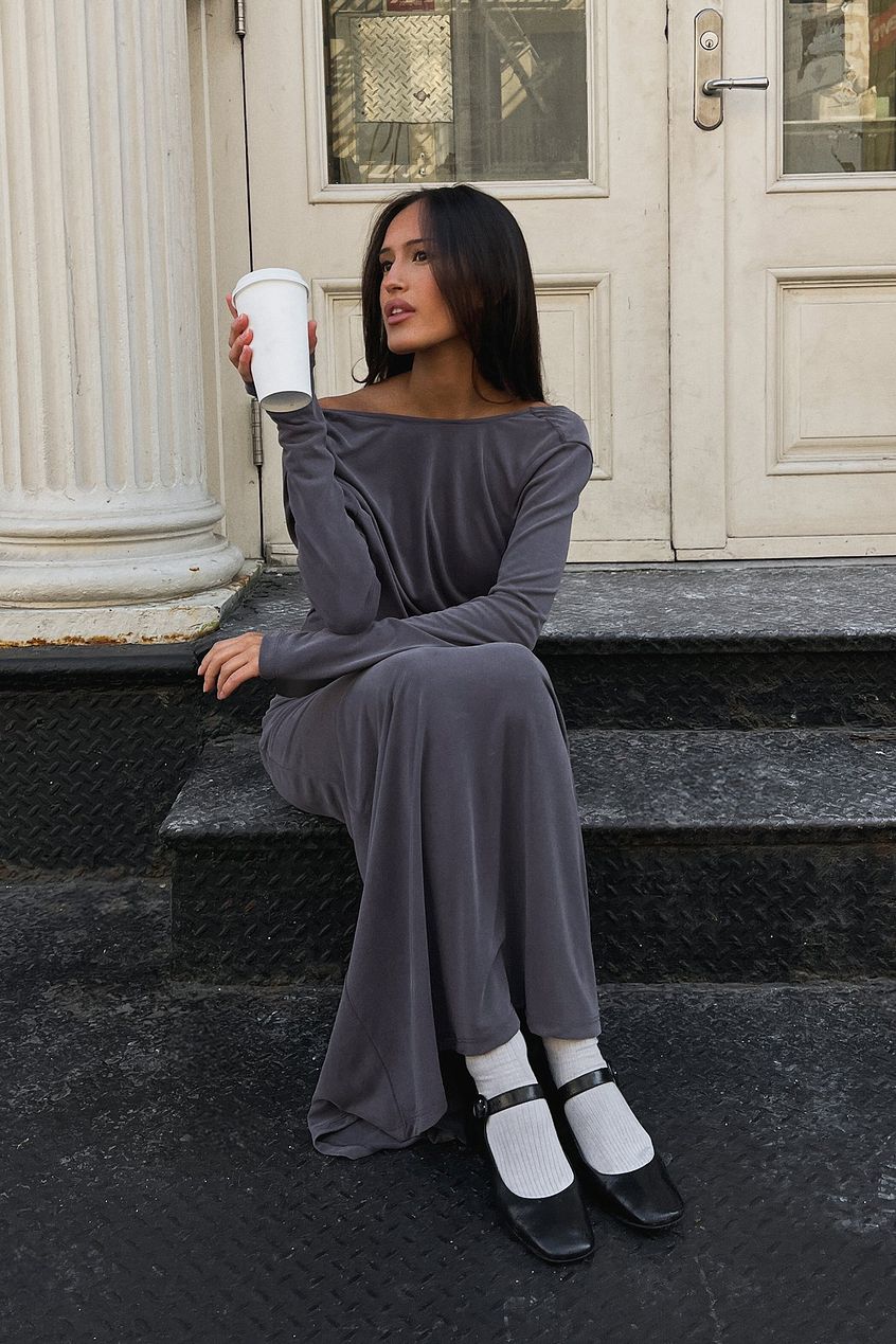Na-kd Draped Open Back Maxi Dress