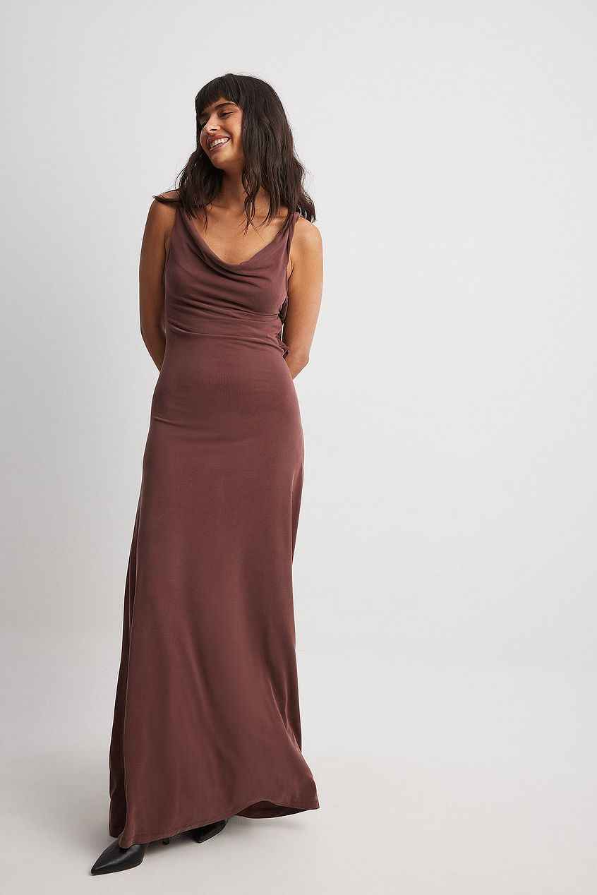 Na-kd Draped Twist Detail Maxi Dress