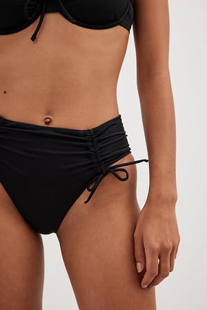 Drawstring Detail High Cut Bikini Panty