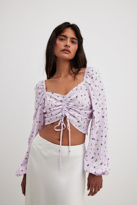 Drawstring LS Blouse