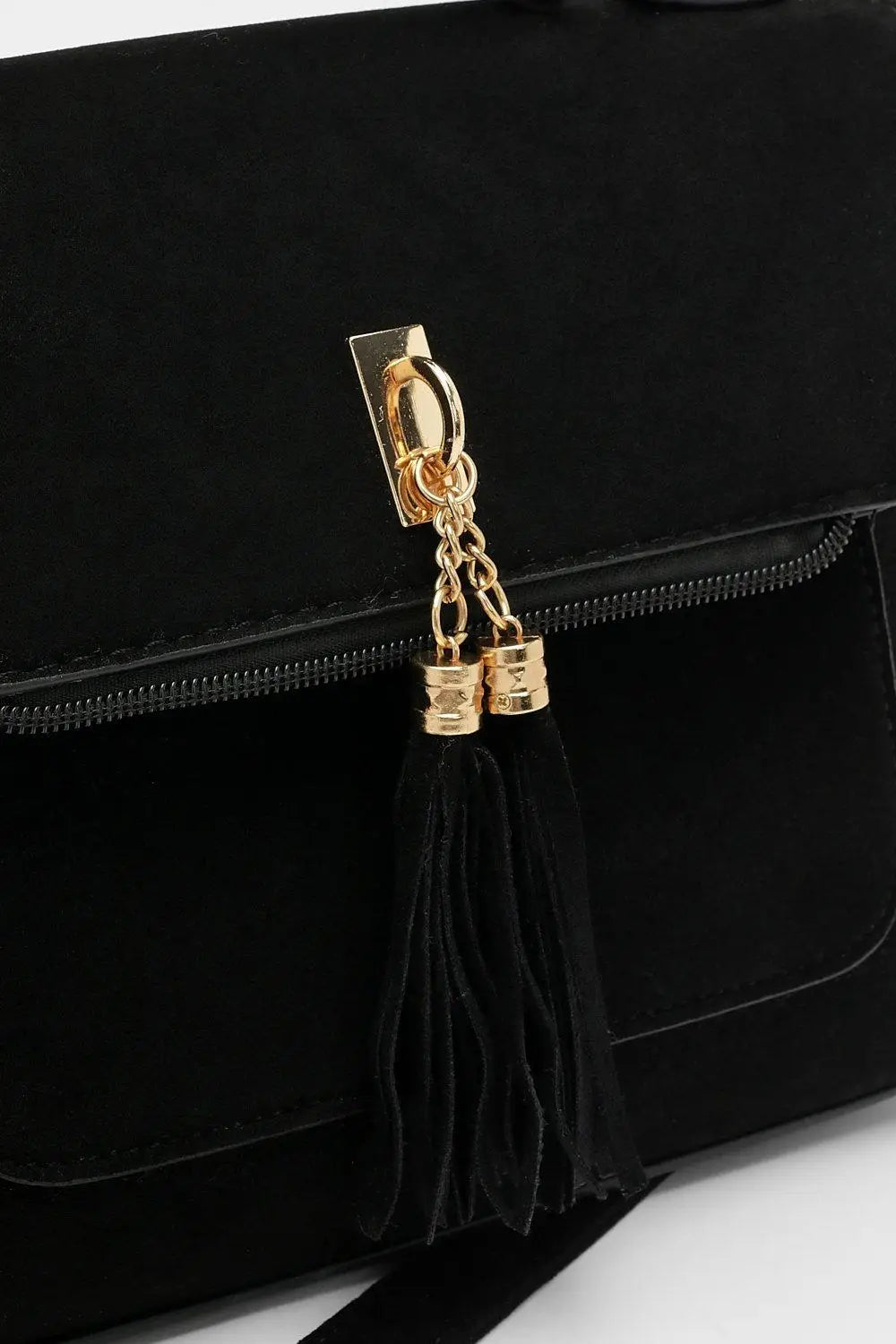 Boohoo Suedette Tassel Crossbody Bag