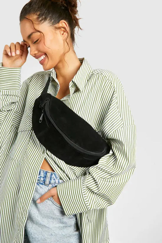 boohoo Oversized Suedette Bumbag