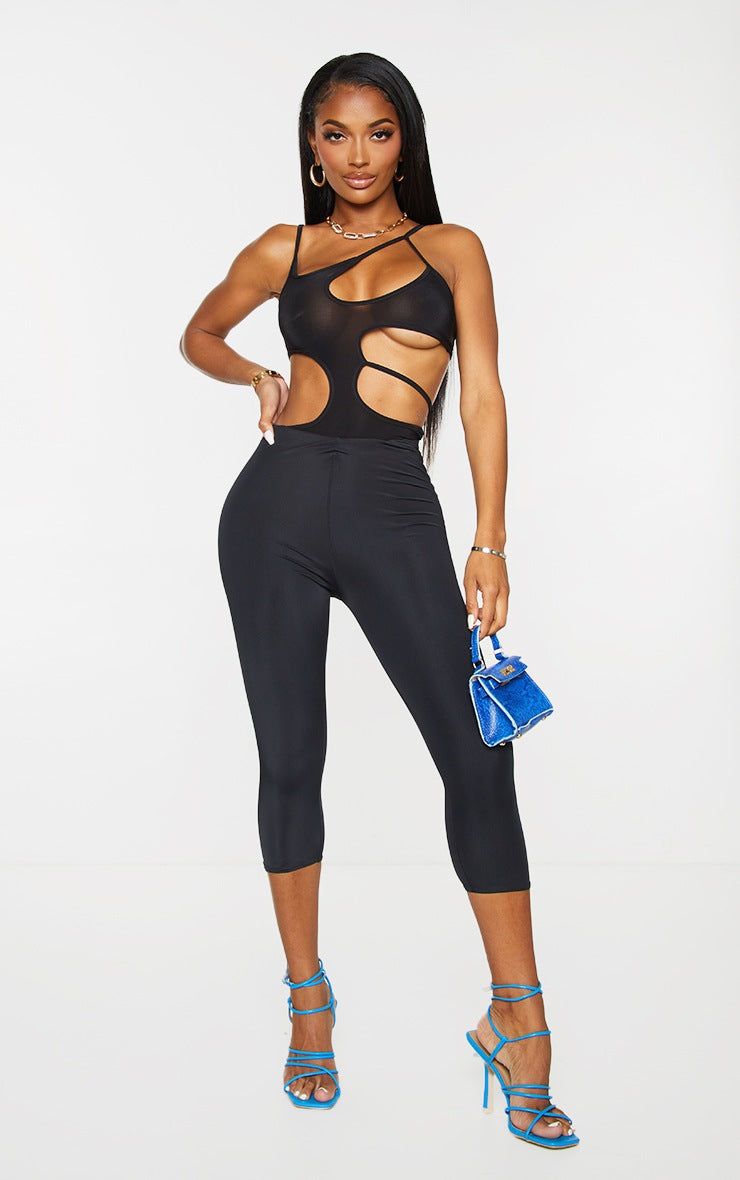 Shape Black Slinky Extreme Cut Out Detail Bodysuit