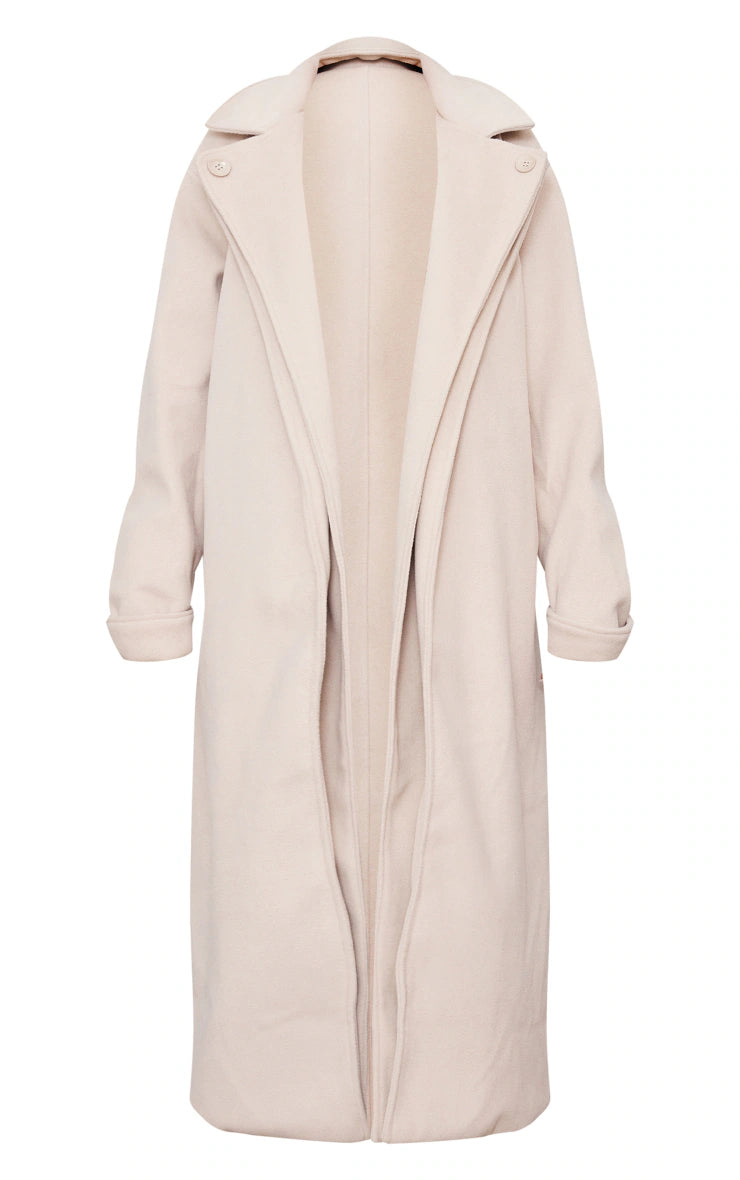 TALL OATMEAL MAXI LENGTH COAT