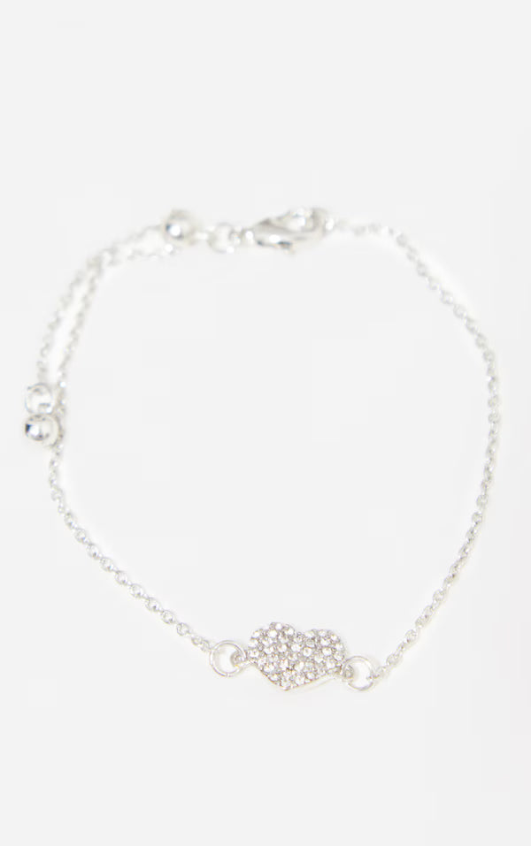 Silver Dainty Heart Bracelet