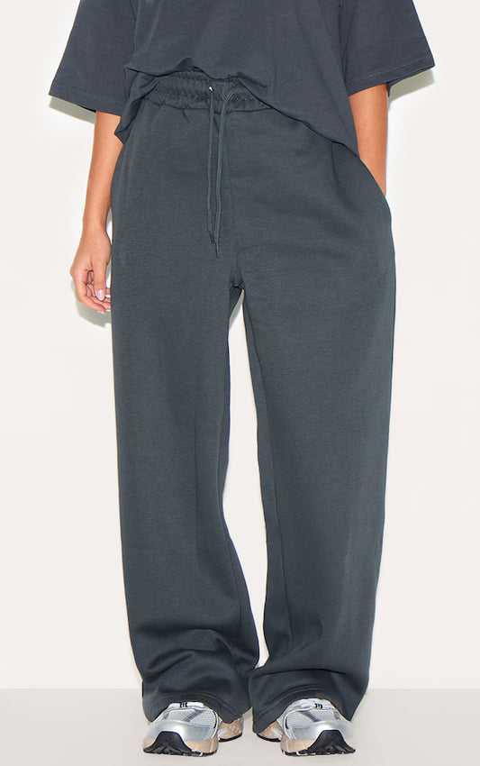Petite Charcoal Oversized Wide Leg Joggers