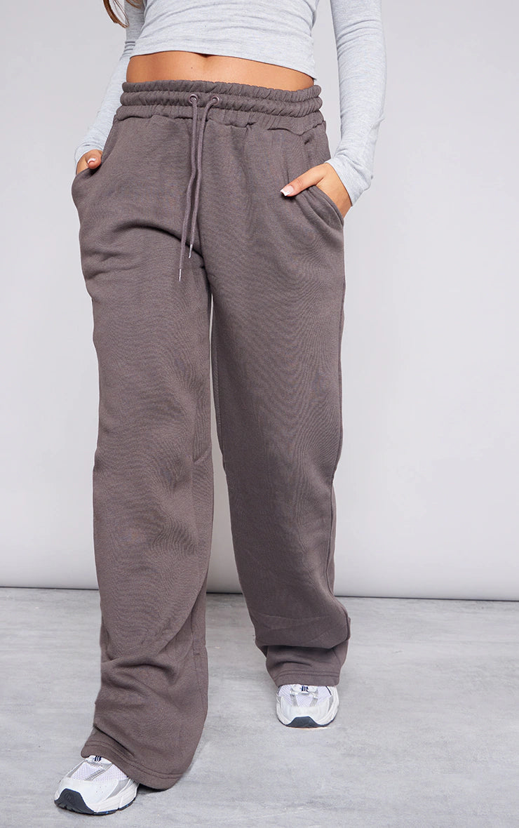 CHARCOAL OVERSIZED DRAWSTRING WIDE LEG SWEATPANT