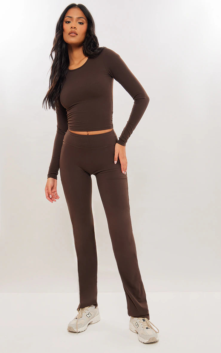 Tall Coffee Contour Sculpt Long Sleeve Top