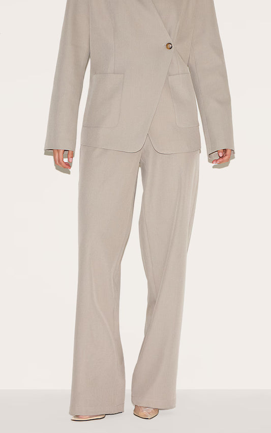 Sand Tailored Woven Mid Rise Trousers