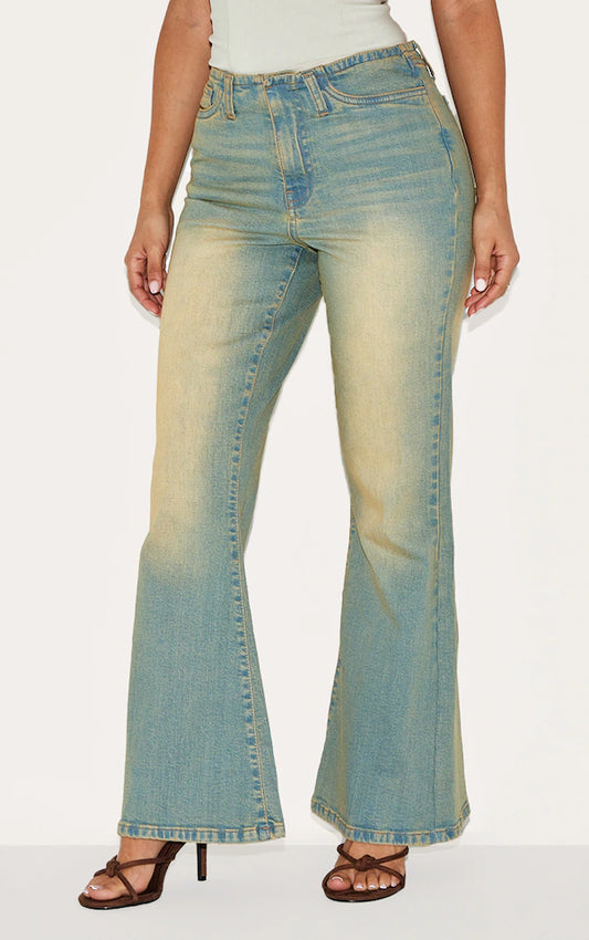 Petite Vintage Low Rise Invisible Waistband Stretch Flares