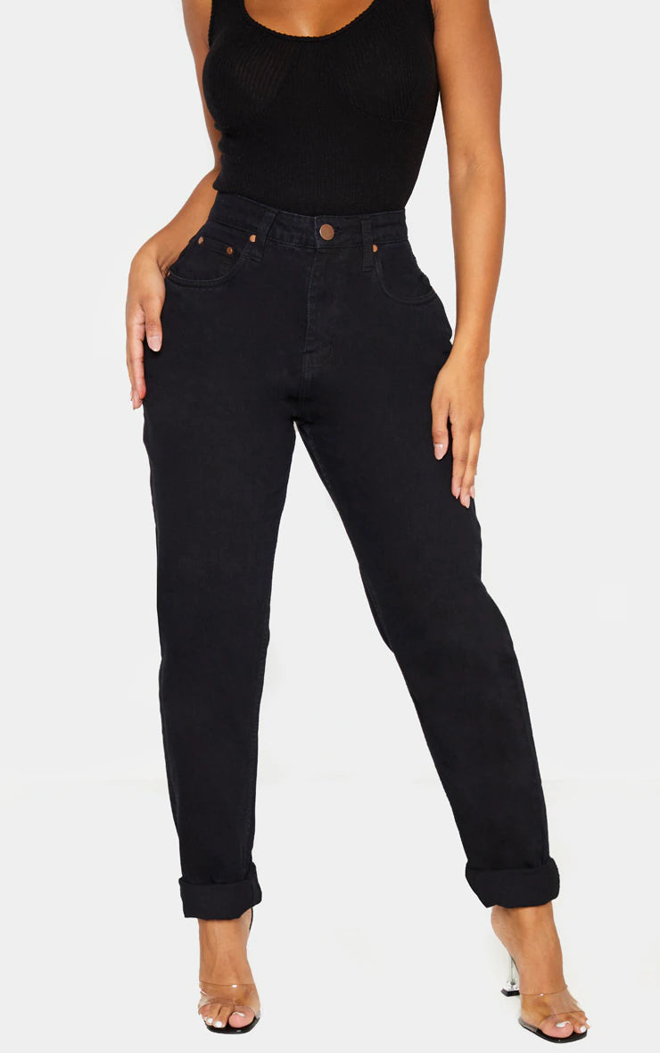 Shape Black High Waisted Mom Jeans