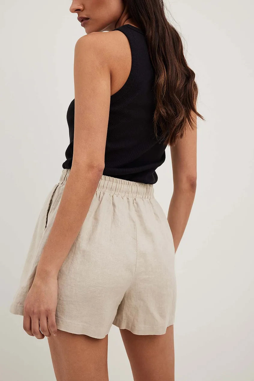 Elastic Linen Shorts