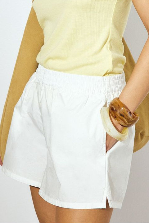 Elastic Waist Cotton Shorts
