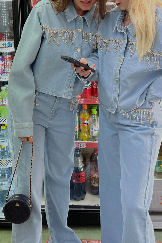 Embellished Pocket Denim Jeans
