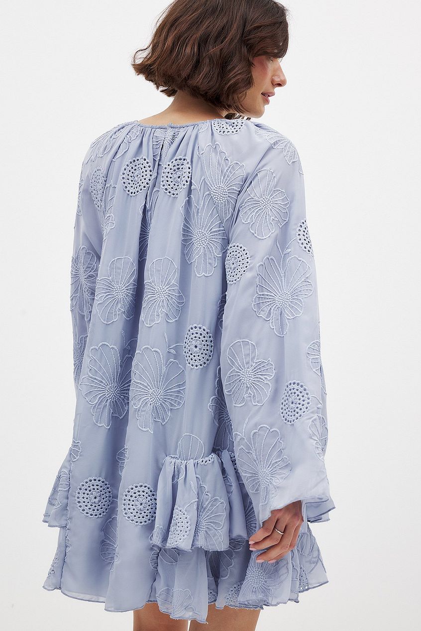 Na-kd Embroidered Volume Mini Dress