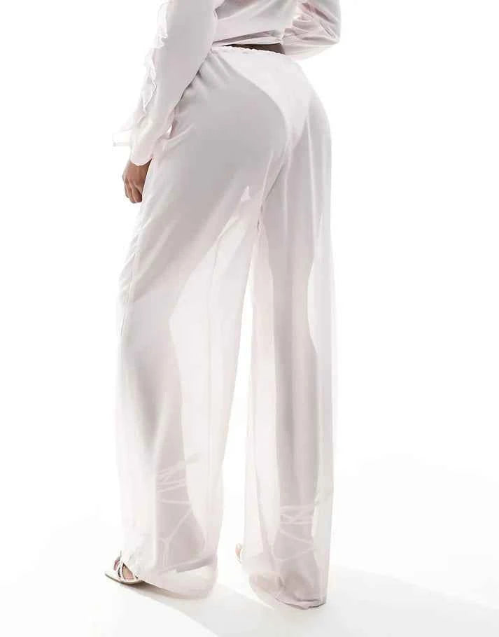 Esmee Exclusive sheer beach trousers in pink