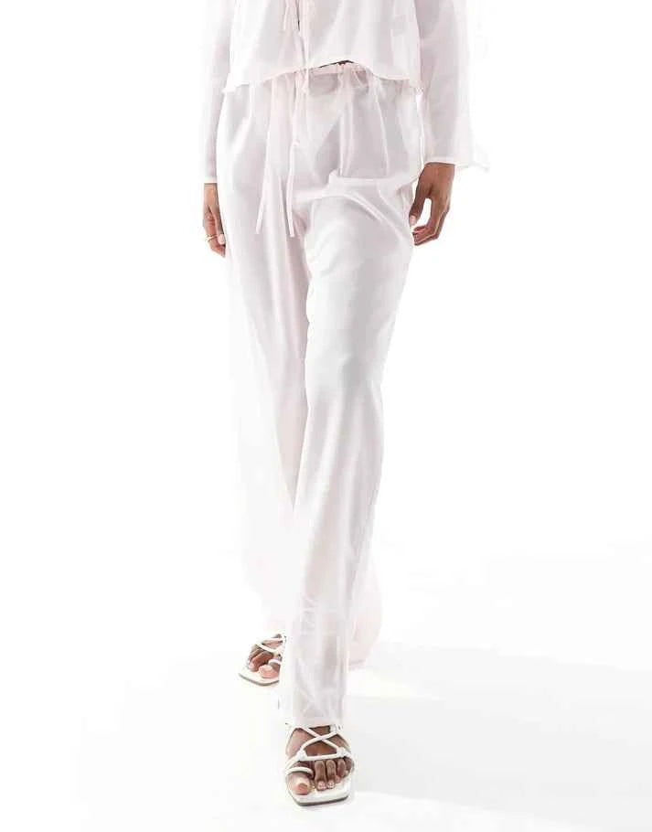 Esmee Exclusive sheer beach trousers in pink