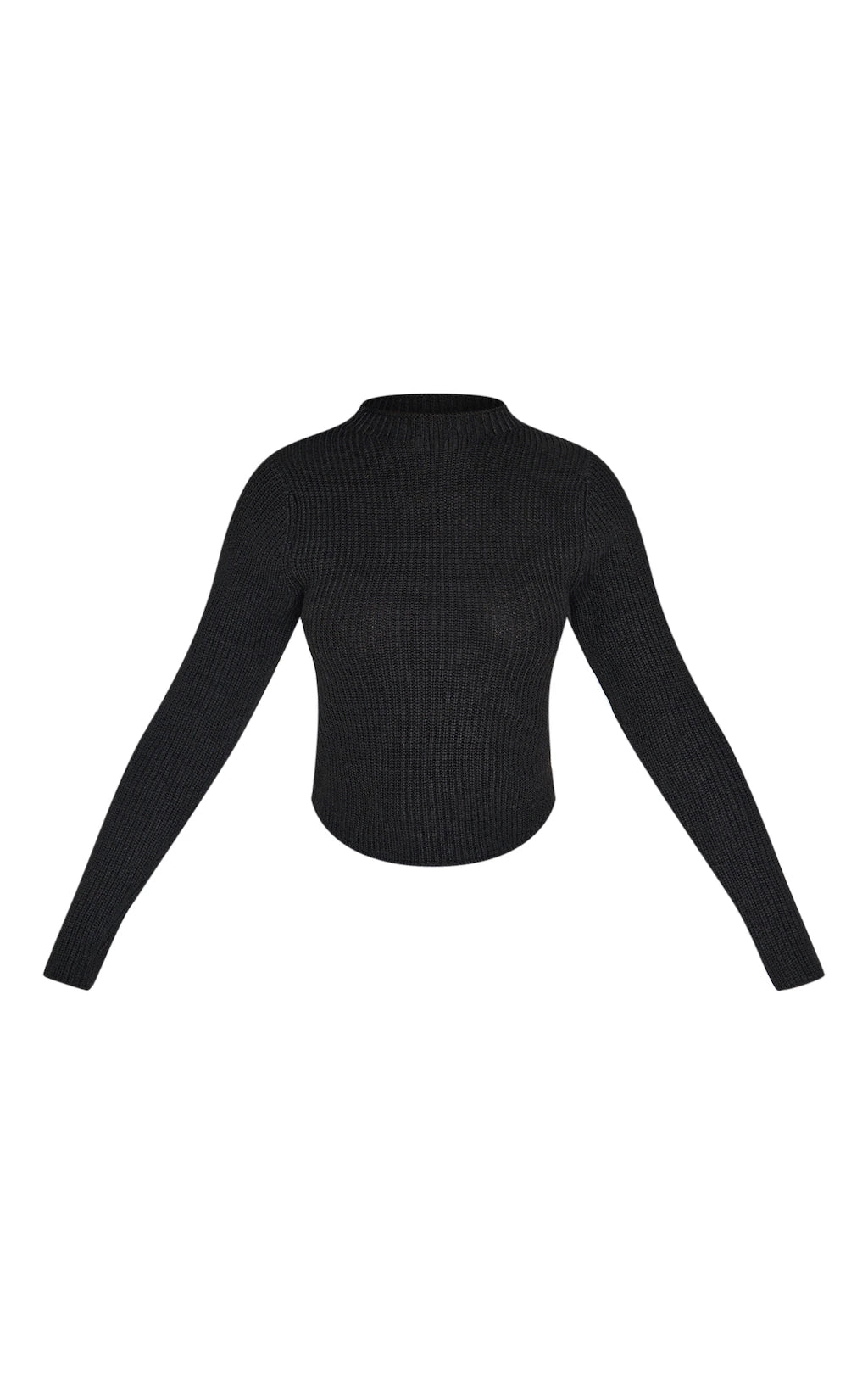 PETITE BLACK CROPPED KNIT SWEATER