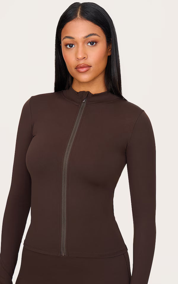 Tall Espresso Basic Sculpt Zip Jacket