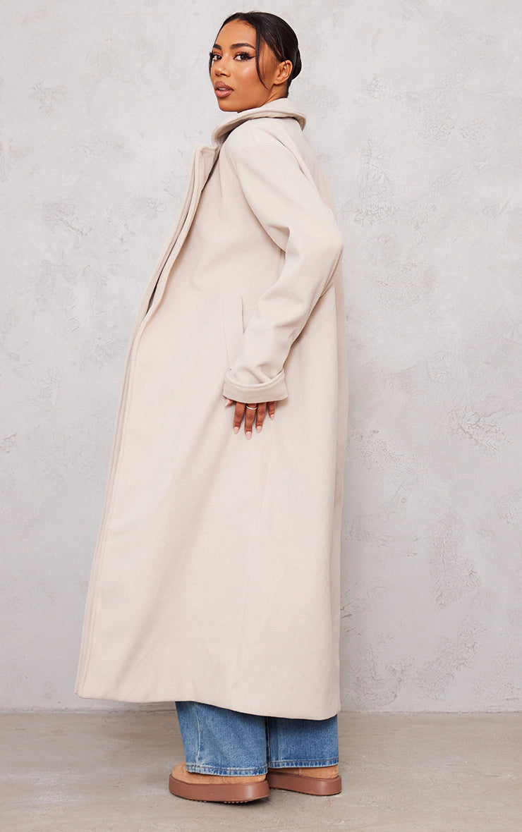 TALL OATMEAL MAXI LENGTH COAT