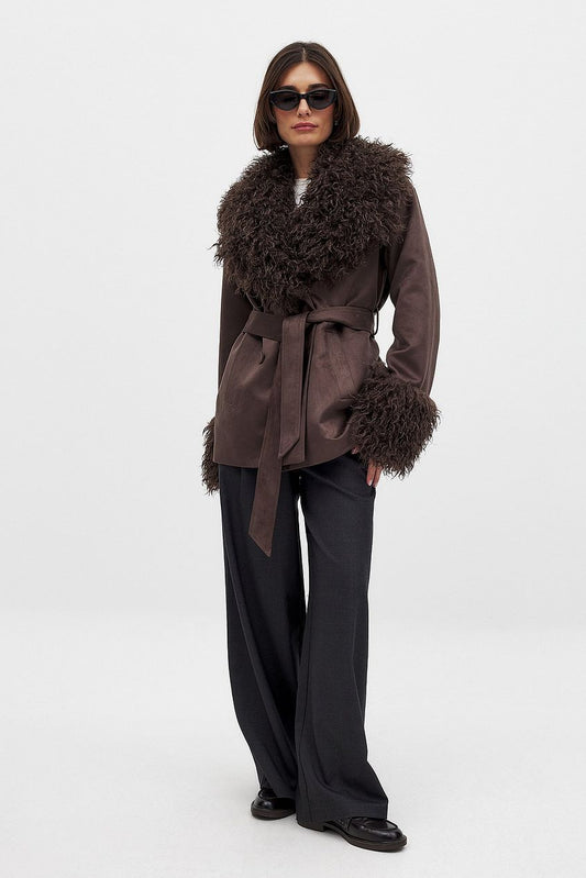 Faux Fur Detail Bonded Jacket