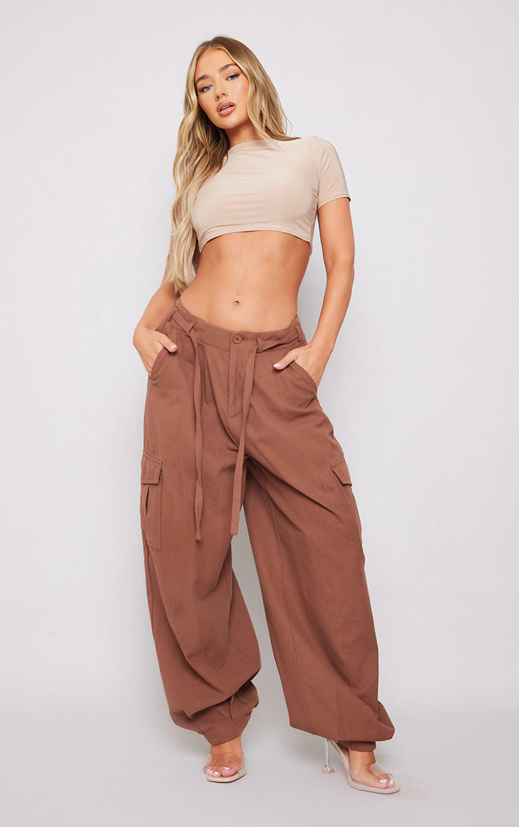 Stone Basic Slinky Short Sleeve Crop Top