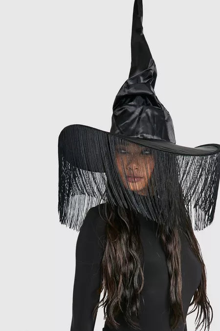 Halloween Fringe Detail Witches Hat