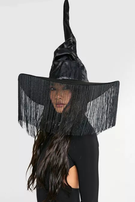 Halloween Fringe Detail Witches Hat