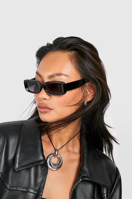 Tinted Lense Rectangular Frame Sunglasses