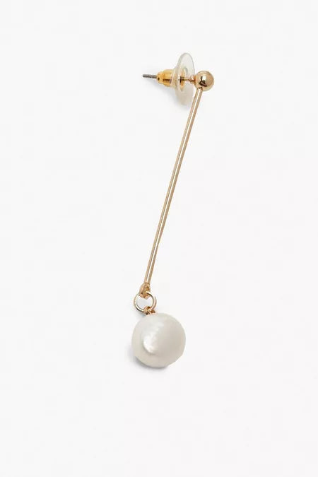 Bar Drop Pearl Earrings