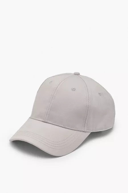 Light Grey Woven Baseball Cap