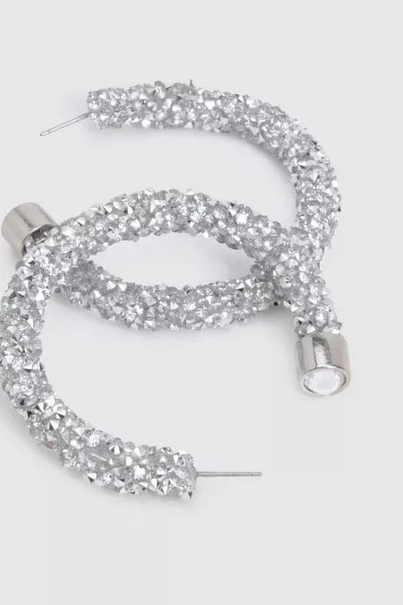Diamante Cluster Hoop Earrings