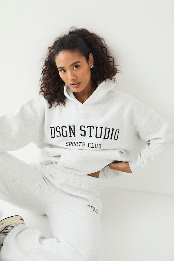 DSGN Studio DSGN Studio Applique Oversized Hoodie Ash Grey
