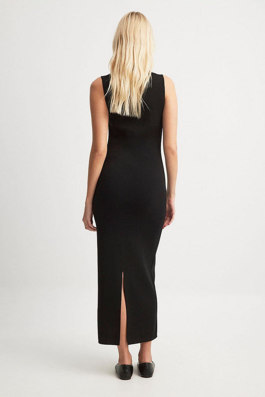 Fine Knitted Cut Out Maxi Dress
