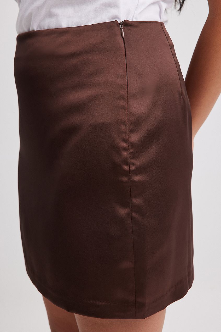 Na-kd Fitted High Waist Mini Satin Skirt