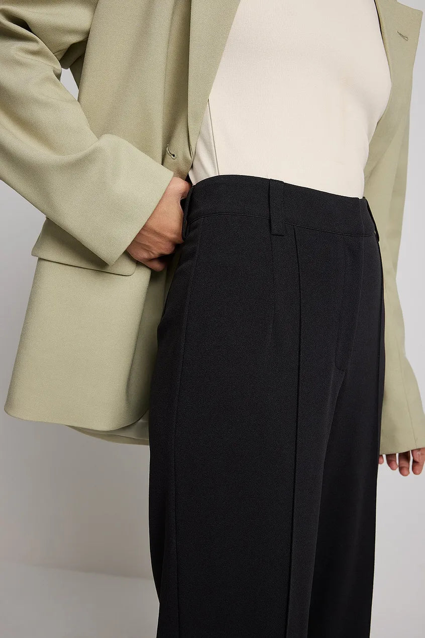 Fitted Wide Leg Suit Pants