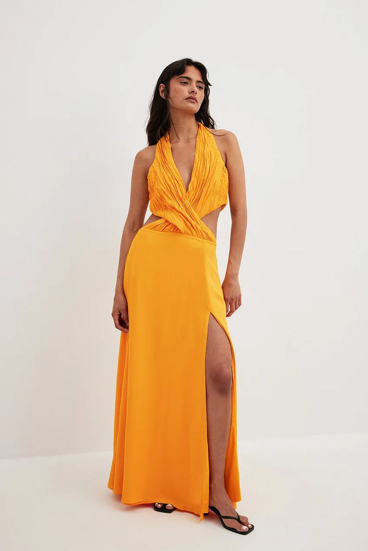 Flowy Maxi Halterneck Dress