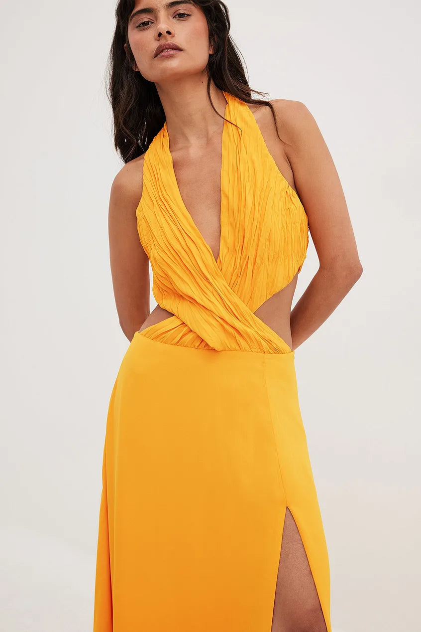 Flowy Maxi Halterneck Dress