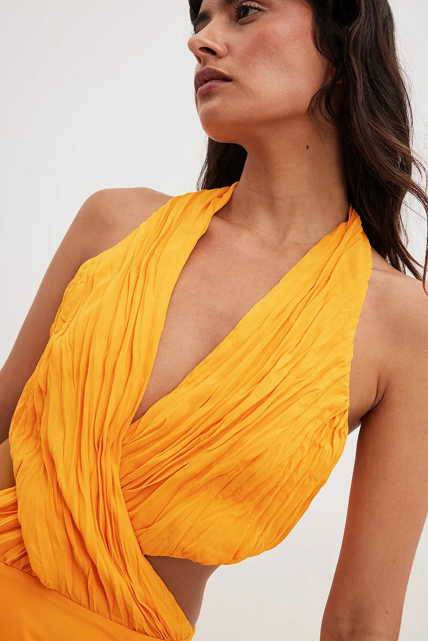 Flowy Maxi Halterneck Dress