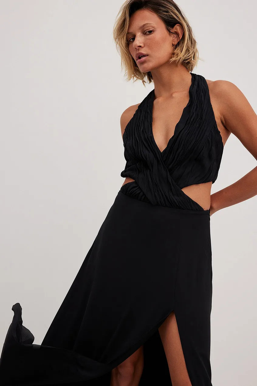 Flowy Maxi Halterneck Dress