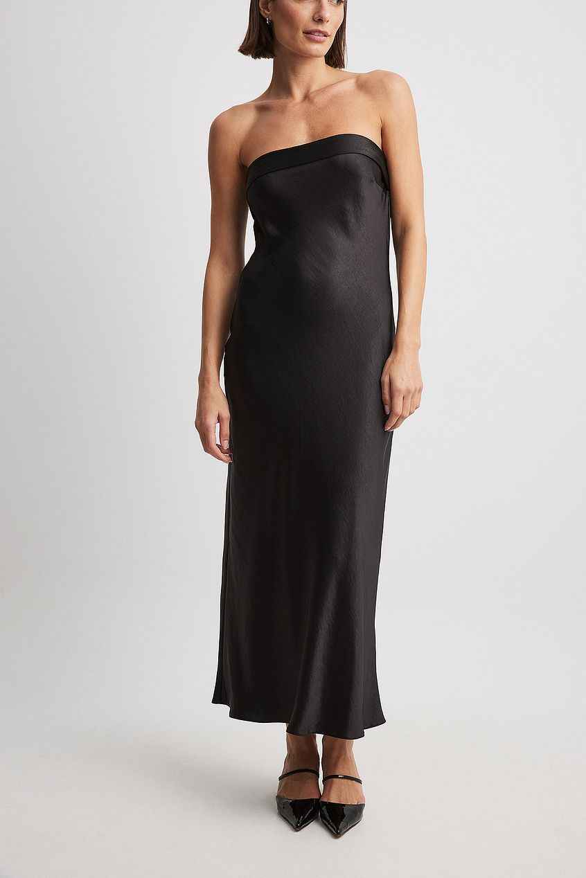 Na-kd Fold Detail Bandeau Satin Dress