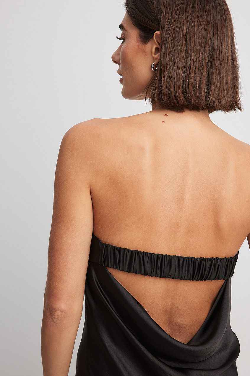 Na-kd Fold Detail Bandeau Satin Dress